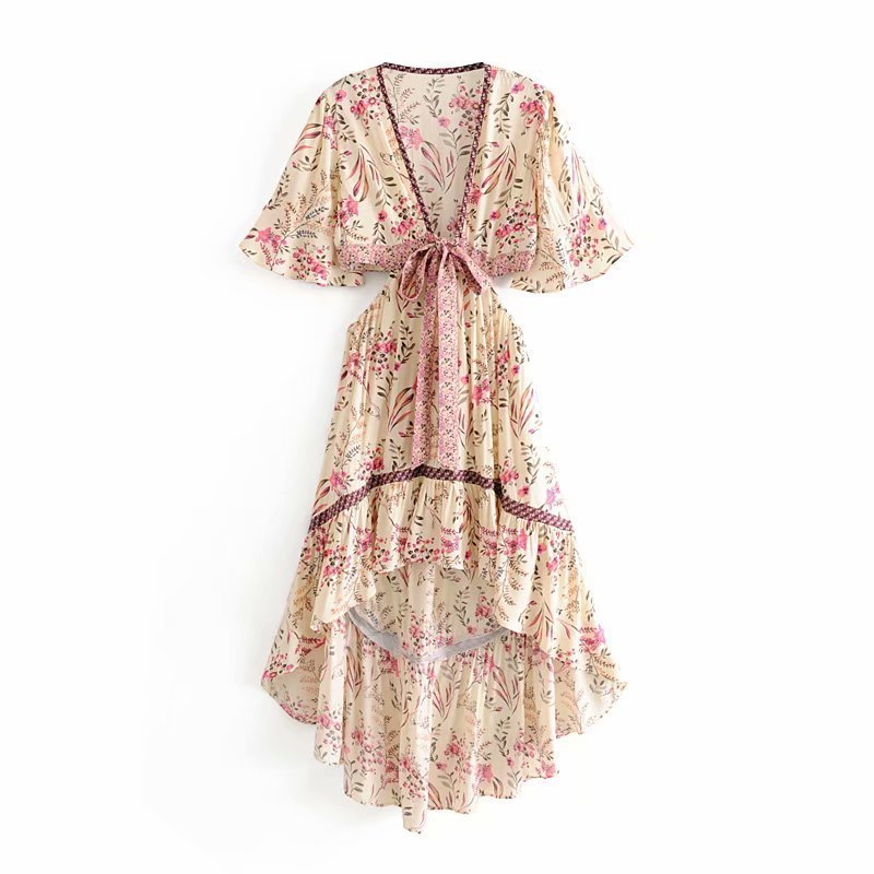 Boheemse jurk met tailleprint - NextthinkShop0CJNSSYLY07891 - Pink - L0