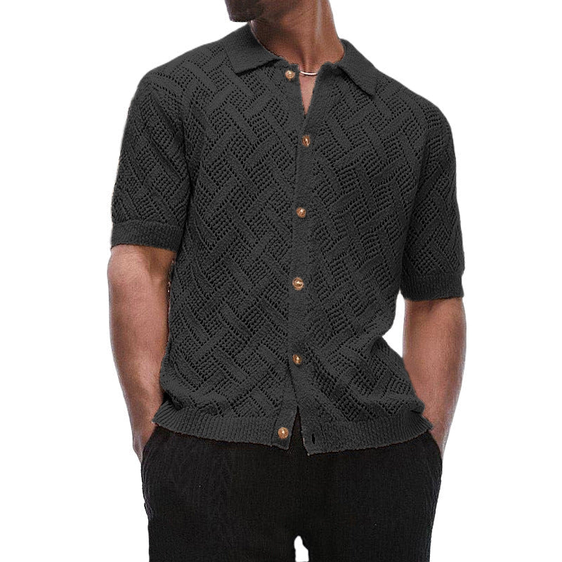 Fashion Personality Short - sleeved Hollow Sweater Men - NextthinkShop0CJYD206197404DW0