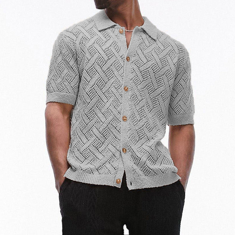 Fashion Personality Short - sleeved Hollow Sweater Men - NextthinkShop0CJYD206197408HS0