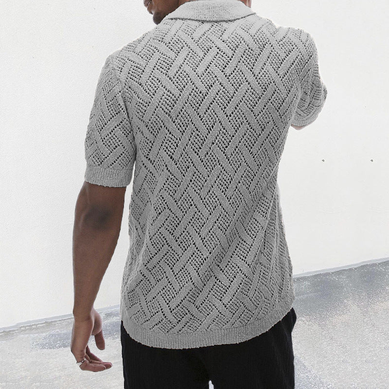 Fashion Personality Short - sleeved Hollow Sweater Men - NextthinkShop0CJYD206197416PK0