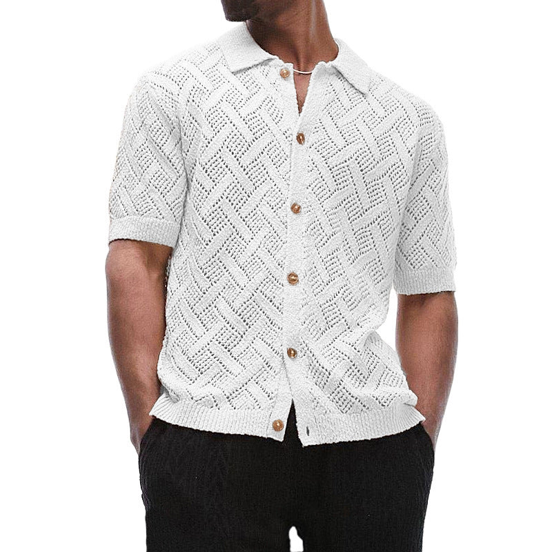 Fashion Personality Short - sleeved Hollow Sweater Men - NextthinkShop0CJYD206197416PK0