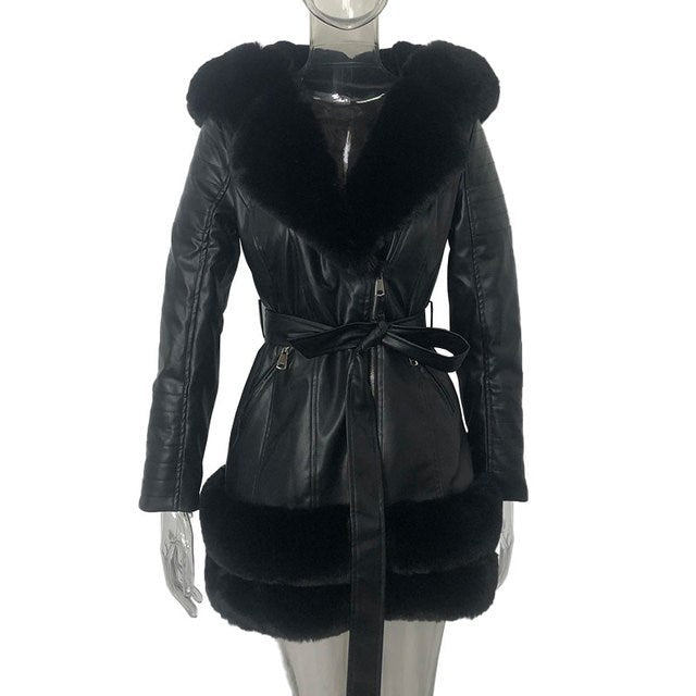 Fashion Women Leather Coats Jackets Ladies Jacket Black - NextthinkShop0CJQB135299306FU0
