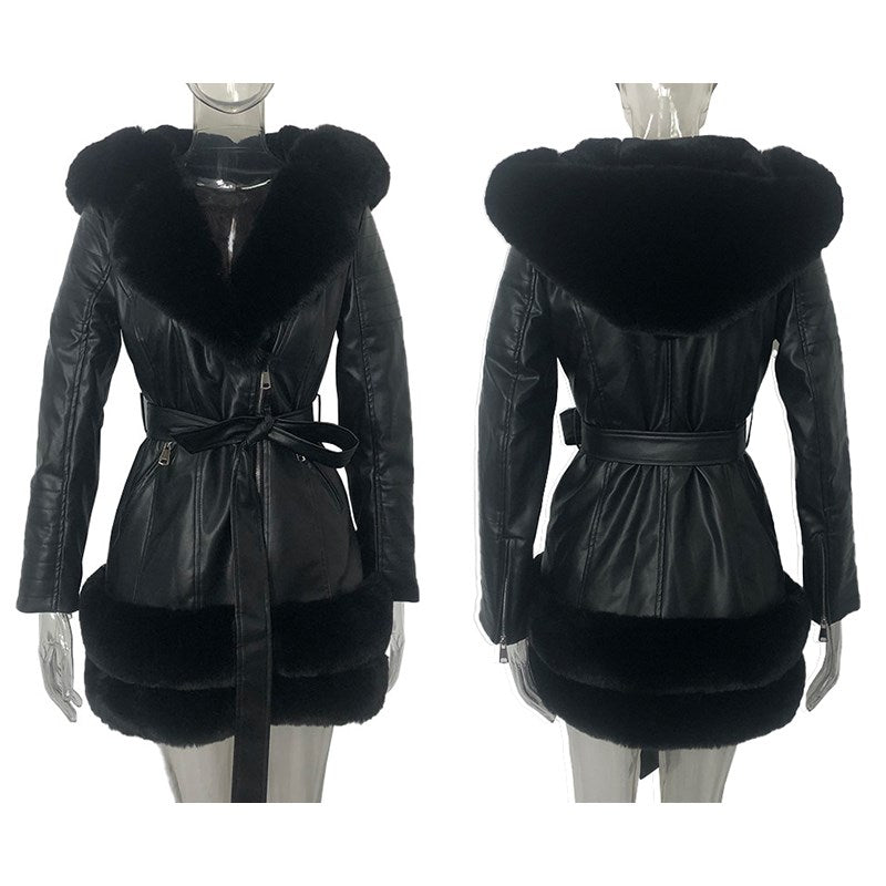 Fashion Women Leather Coats Jackets Ladies Jacket Black - NextthinkShop0CJQB135299306FU0