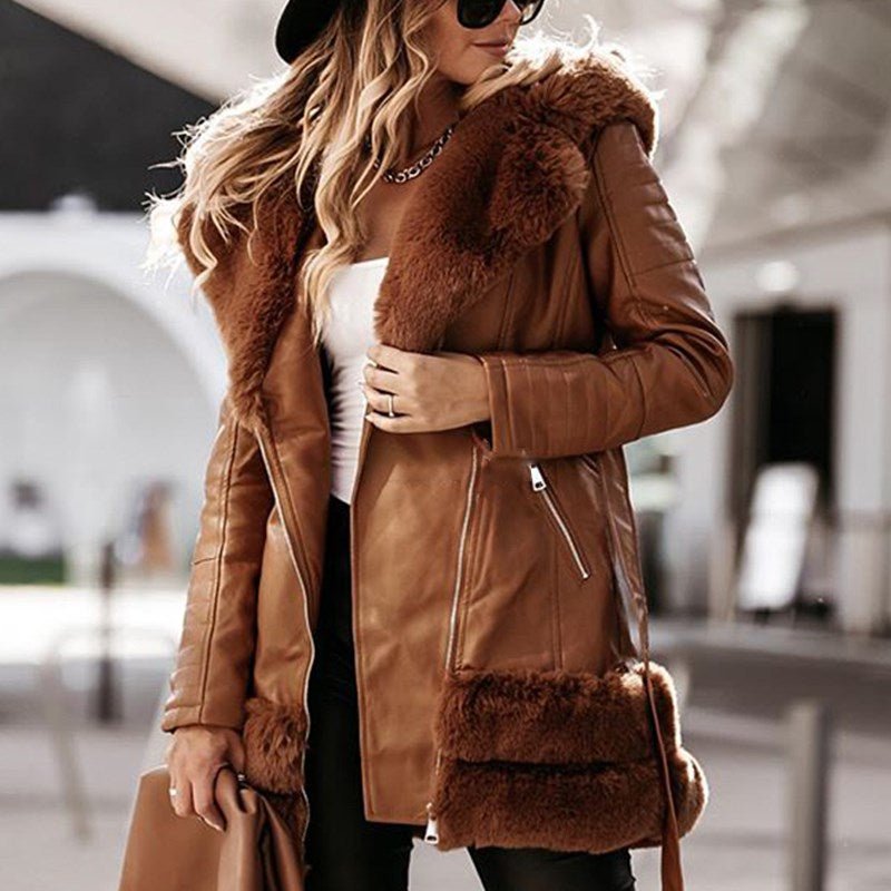 Fashion Women Leather Coats Jackets Ladies Jacket Black - NextthinkShop0CJQB135299309IR0