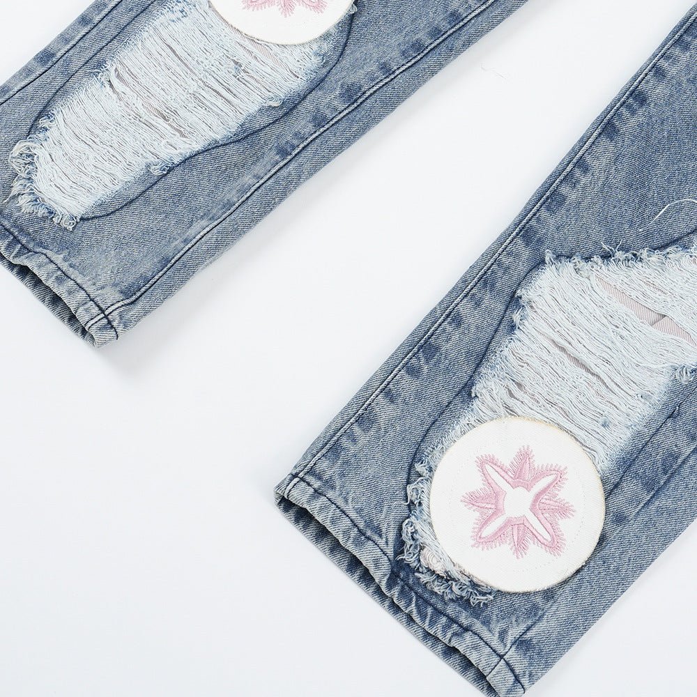 Geborduurde jeans met gatenpatch voor heren - NextthinkShop0CJXX202437402BY0