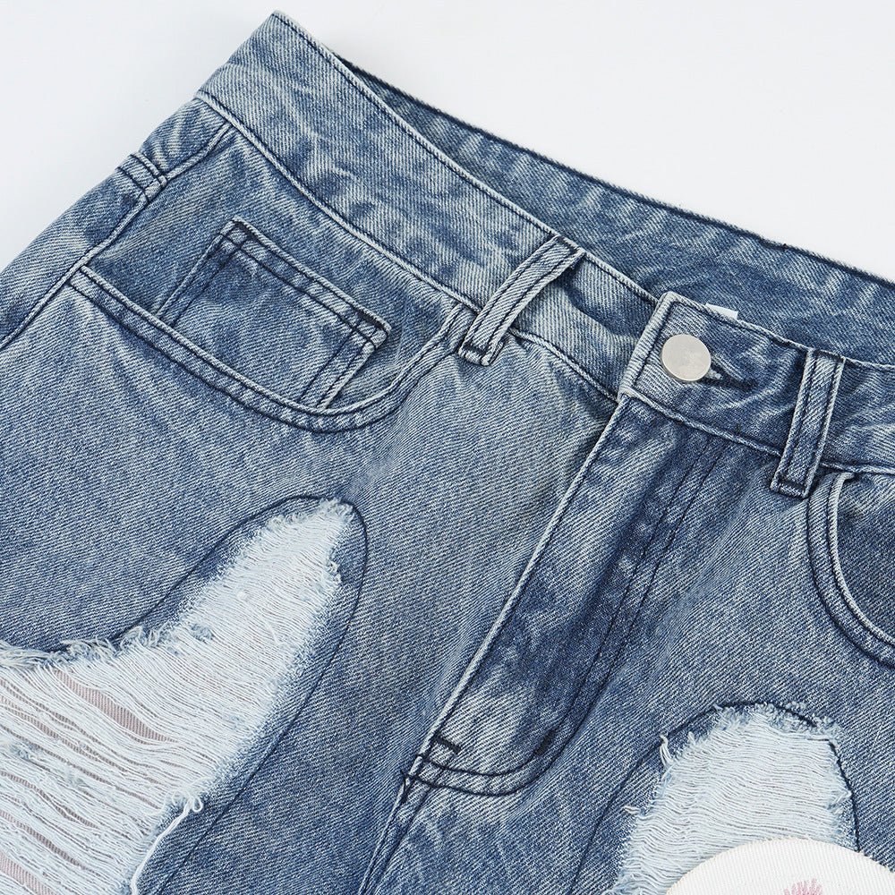 Geborduurde jeans met gatenpatch voor heren - NextthinkShop0CJXX202437402BY0