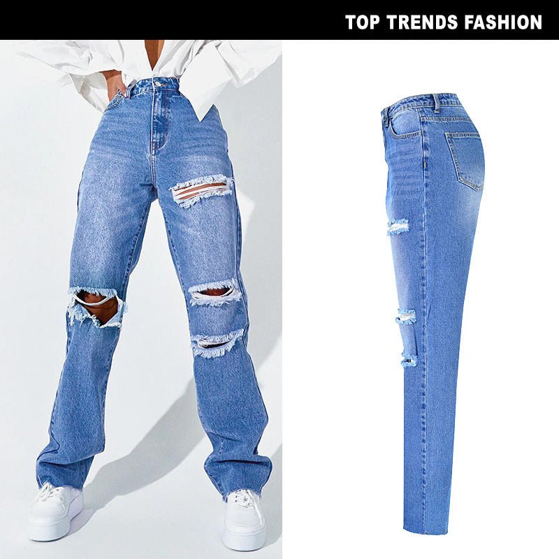 high waisted ripped jeans  – NextthinkShop