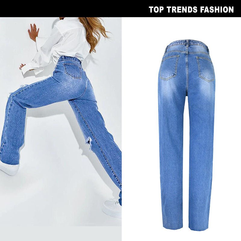 high waisted ripped jeans  – NextthinkShop