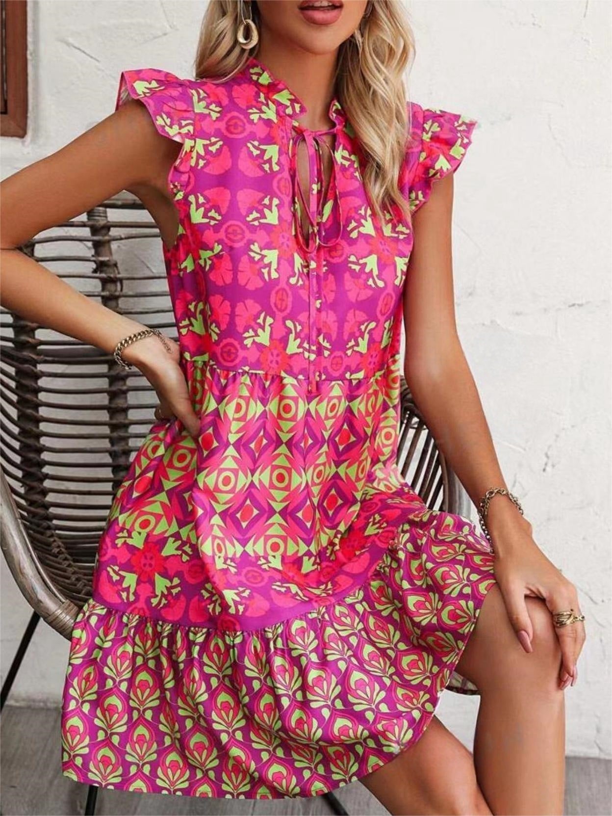 Nextthink Mouwloze jurk met print, zomermode - NextthinkShop0CJLY205743303CX0