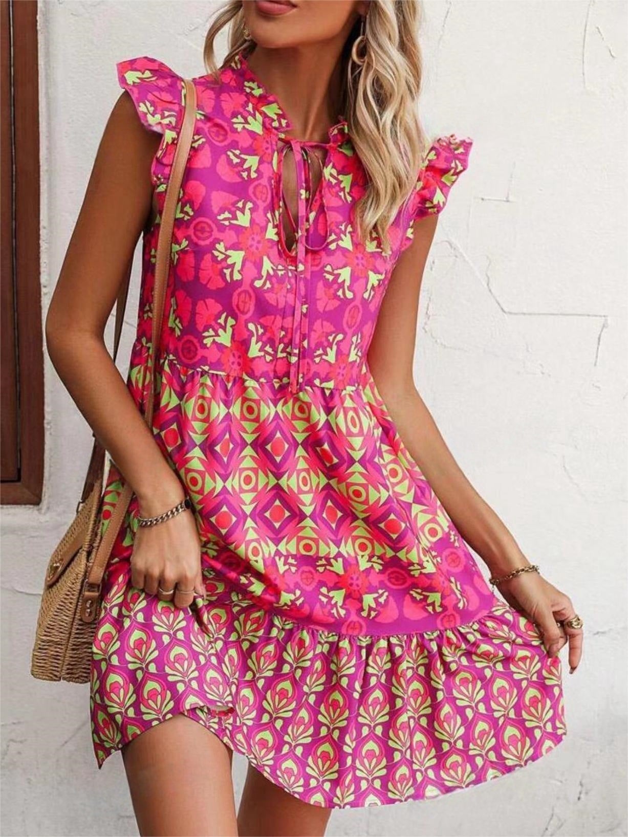 Nextthink Mouwloze jurk met print, zomermode - NextthinkShop0CJLY205743303CX0