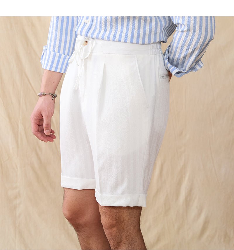 Seersucker shorts met middelhoge taille en elastische taille - NextthinkShop0CJYD205751501AZ0
