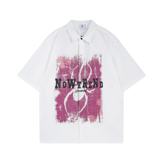 Spider Distressed Printed Short-sleeved Shirt - NextthinkShop0CJDS201859306FU0