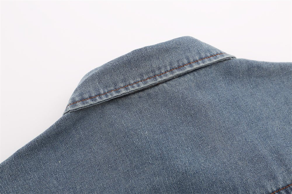 Stitching Contrast Color Irregular Shirt Coat - NextthinkShop0CJDS195465002BY0