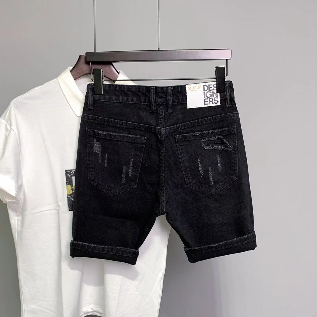 Summer New Patch Slim Fit Denim Cropped Pants - NextthinkShop0CJXX198718401AZ0
