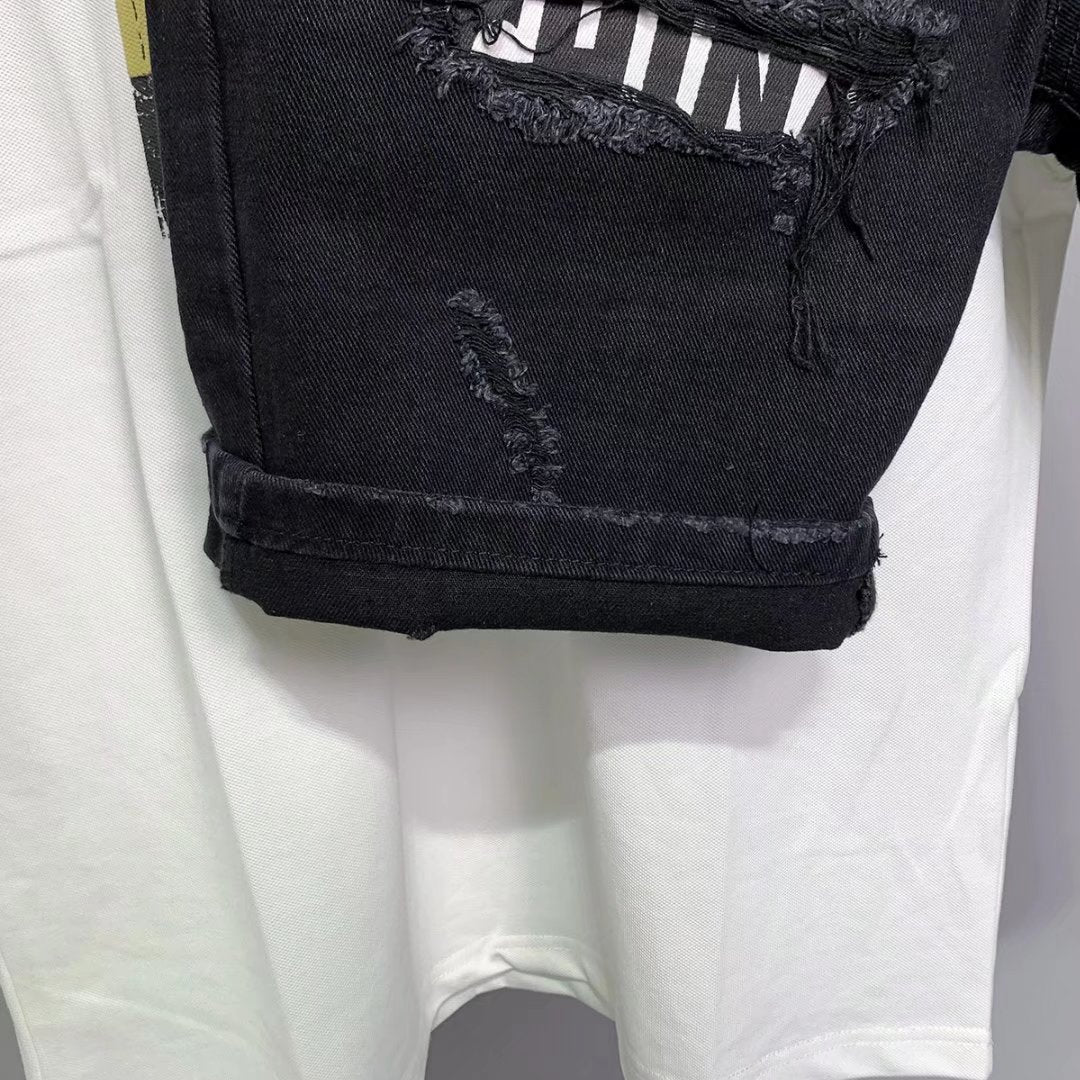 Summer New Patch Slim Fit Denim Cropped Pants - NextthinkShop0CJXX198718401AZ0