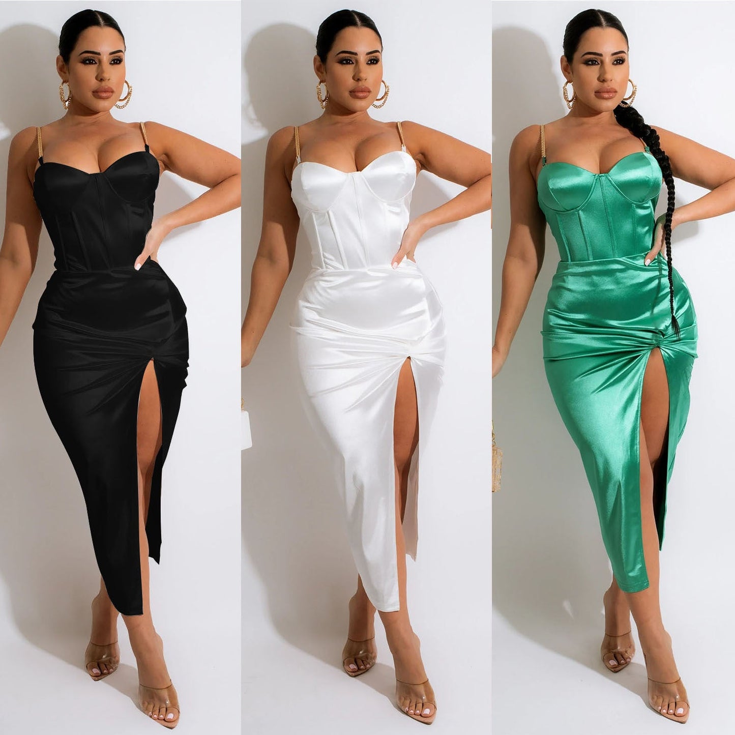 Women's Fashion Irregular Solid Color Mid-length Dress - NextthinkShop0CJLY186980101AZ0