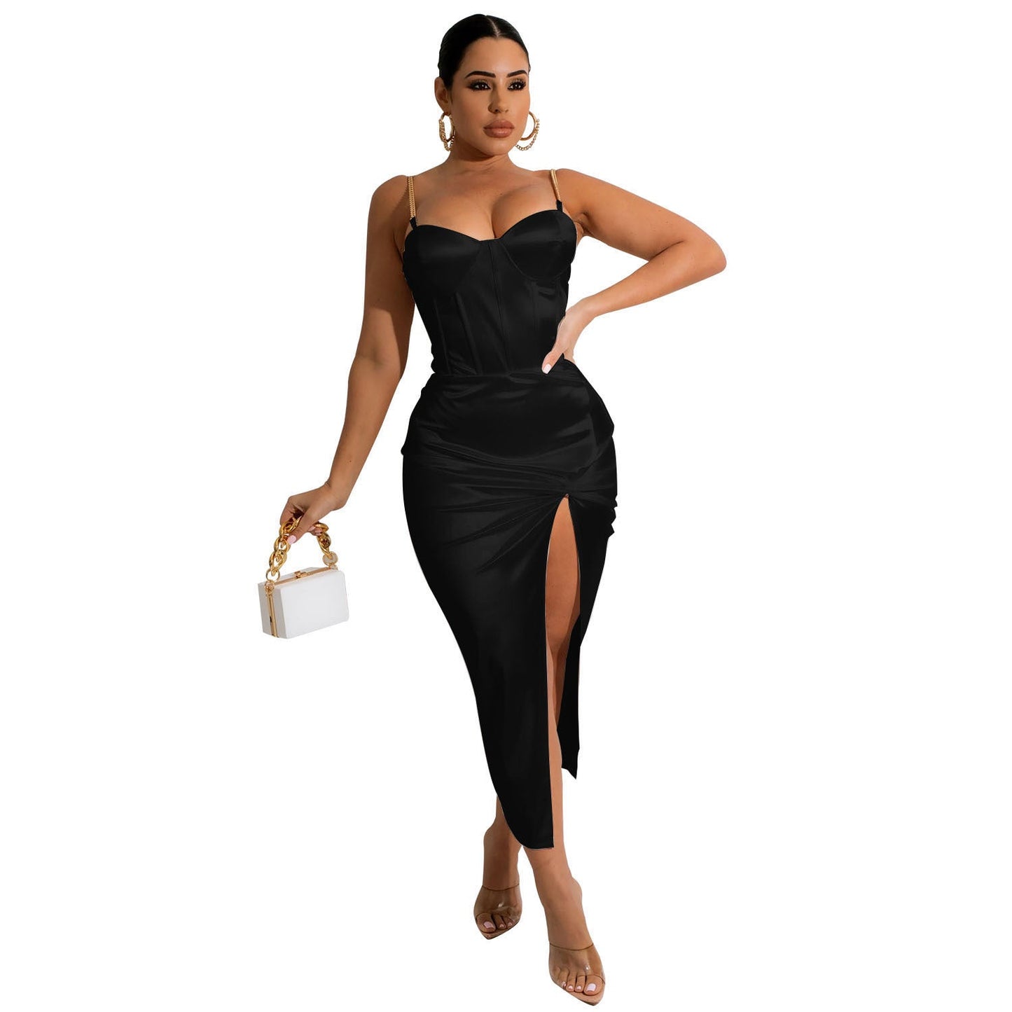 Women's Fashion Irregular Solid Color Mid-length Dress - NextthinkShop0CJLY186980106FU0