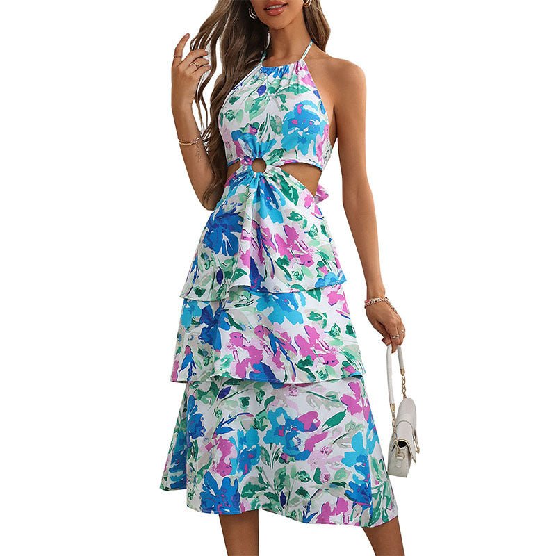 Women's Fashion Printed Bow Dress - NextthinkShop0CJLY203302203CX0