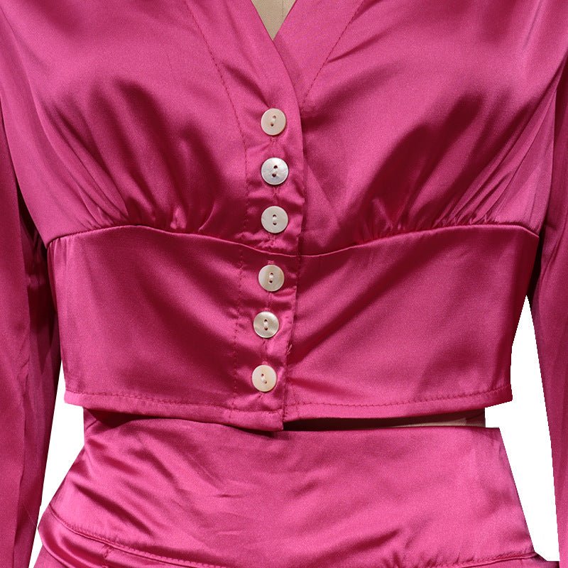 Women's Fashion Shirt Slim Fit High Waist Two-piece Suit - NextthinkShop0CJLS186222205EV0