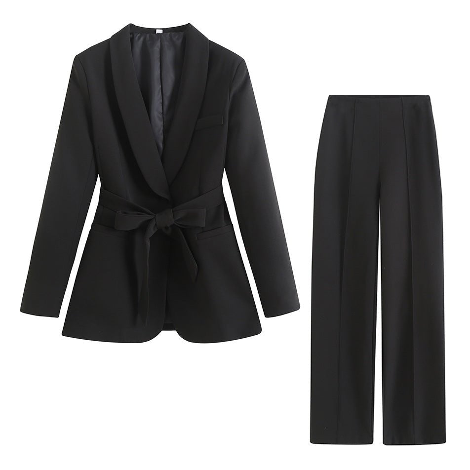 Women's Matching Belt Dress Small Suit Coat Casual Pants Set - NextthinkShop0CJLS201612604DW0