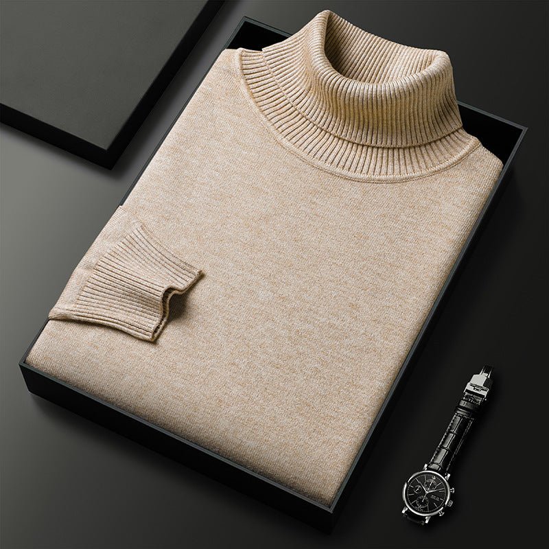 Bottoming Shirt Young And Middle-aged Slim-fit Solid Color Turtleneck Pullover Sweater - NextthinkShop