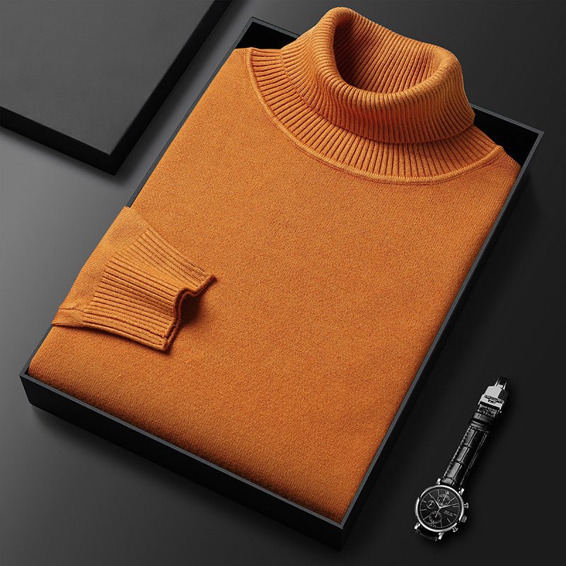 Bottoming Shirt Young And Middle-aged Slim-fit Solid Color Turtleneck Pullover Sweater - NextthinkShop