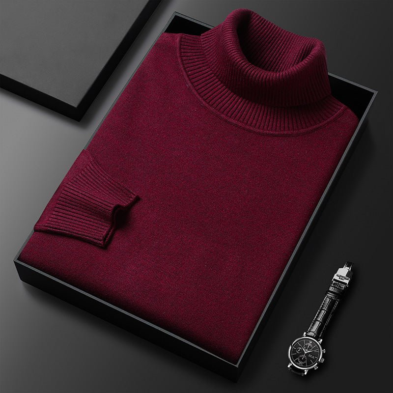 Bottoming Shirt Young And Middle-aged Slim-fit Solid Color Turtleneck Pullover Sweater - NextthinkShop