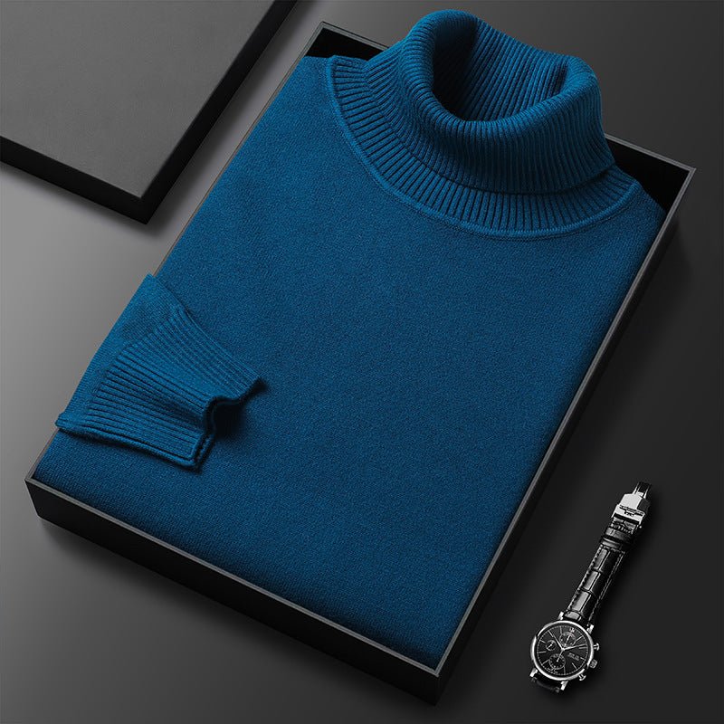 Bottoming Shirt Young And Middle-aged Slim-fit Solid Color Turtleneck Pullover Sweater - NextthinkShop