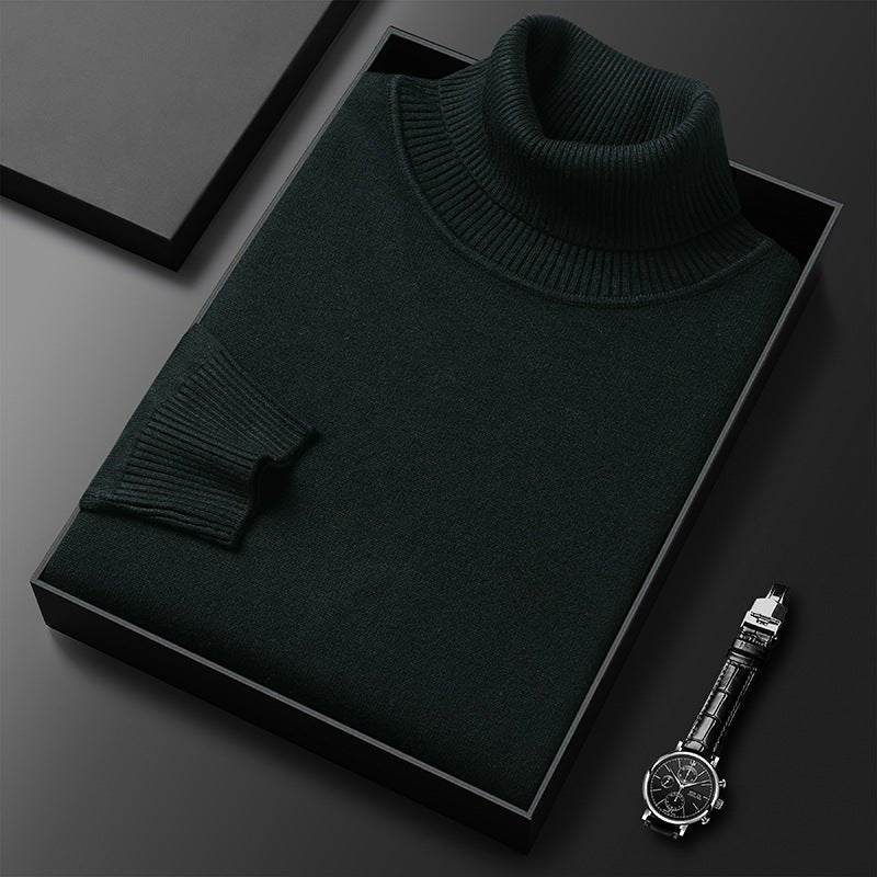 Bottoming Shirt Young And Middle-aged Slim-fit Solid Color Turtleneck Pullover Sweater - NextthinkShop