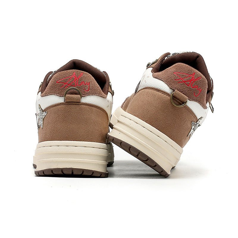 Brown Star Retro Minority Design Shoes - NextthinkShop