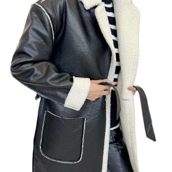 Casual Leather Thickened Trench Coat Loose Fashionable Jacket - NextthinkShop0CJYD195666603CX0