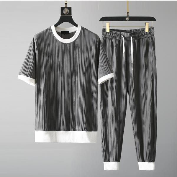 Casual Men's Round Neck Stretch Breathable Short Sleeve Sports Suit - NextthinkShop