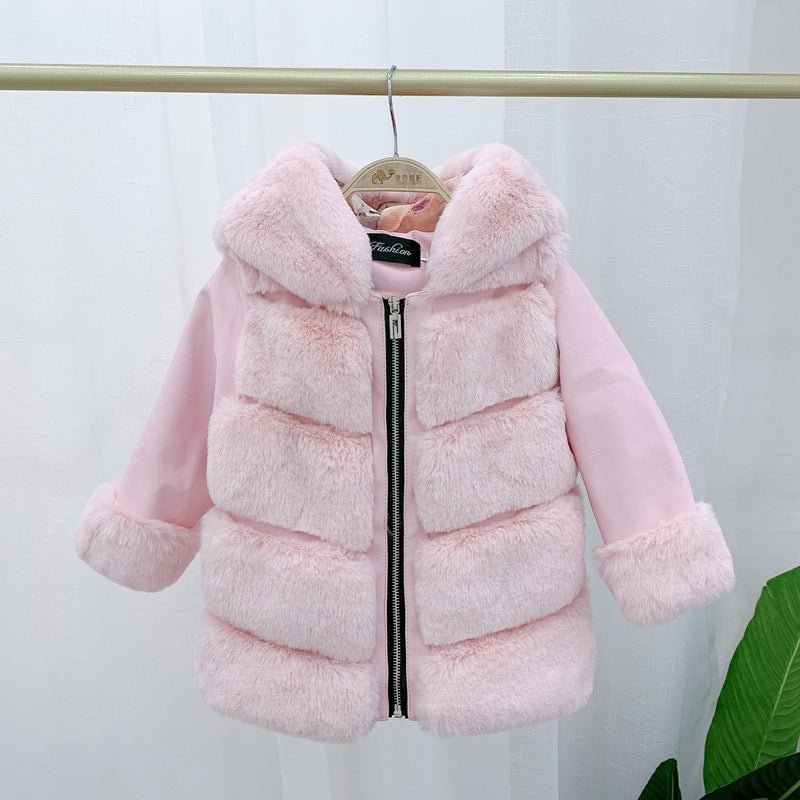 Children's Cotton Coat Rex Rabbit Hooded Faux Fur Coat - NextthinkShop