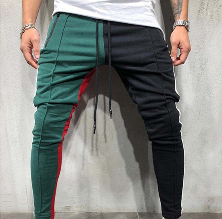 Color Mix Jogger Sweatpants - NextthinkShop0CJNSXZHL00042-Green black-L0