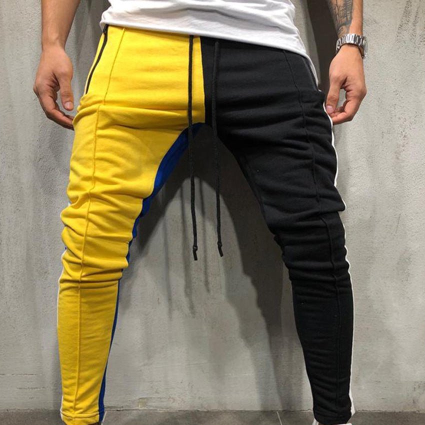 Color Mix Jogger Sweatpants - NextthinkShop0CJNSXZHL00042-Yellow black-L0