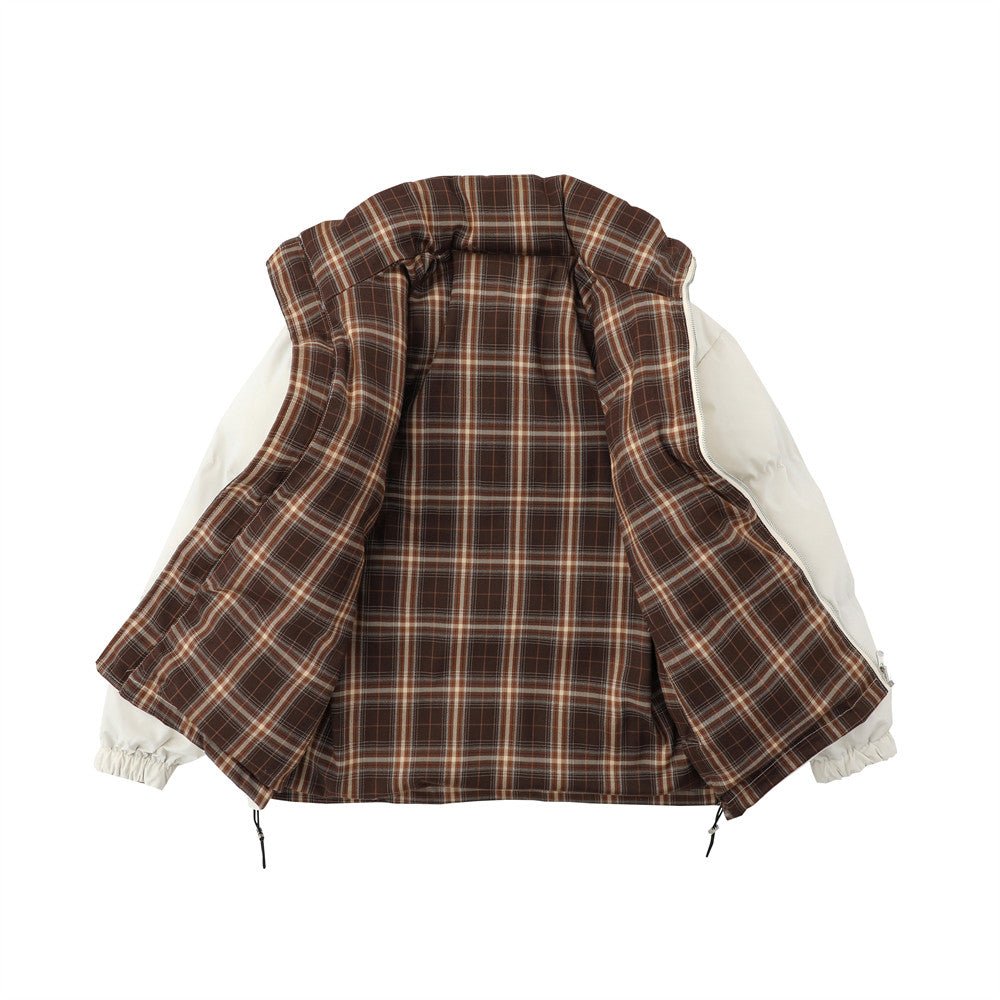 Double-sided Wear Double-sided Wear Plaid Stand Collar Cotton-padded Coat - NextthinkShop