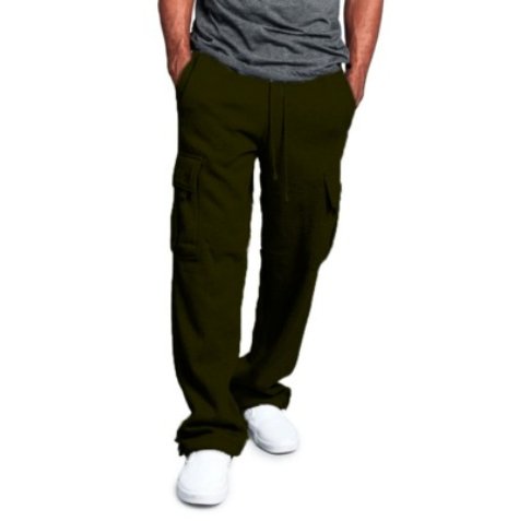 Elastic waist solid color pocket trousers - NextthinkShop0CJNSXZHL00183-Green-3XL0