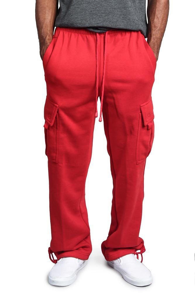 Elastic waist solid color pocket trousers - NextthinkShop0CJNSXZHL00183-Red-3XL0