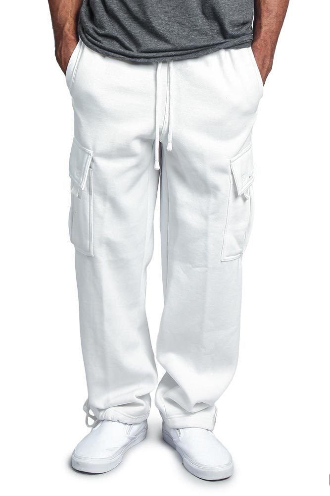 Elastic waist solid color pocket trousers - NextthinkShop0CJNSXZHL00183-White-3XL0