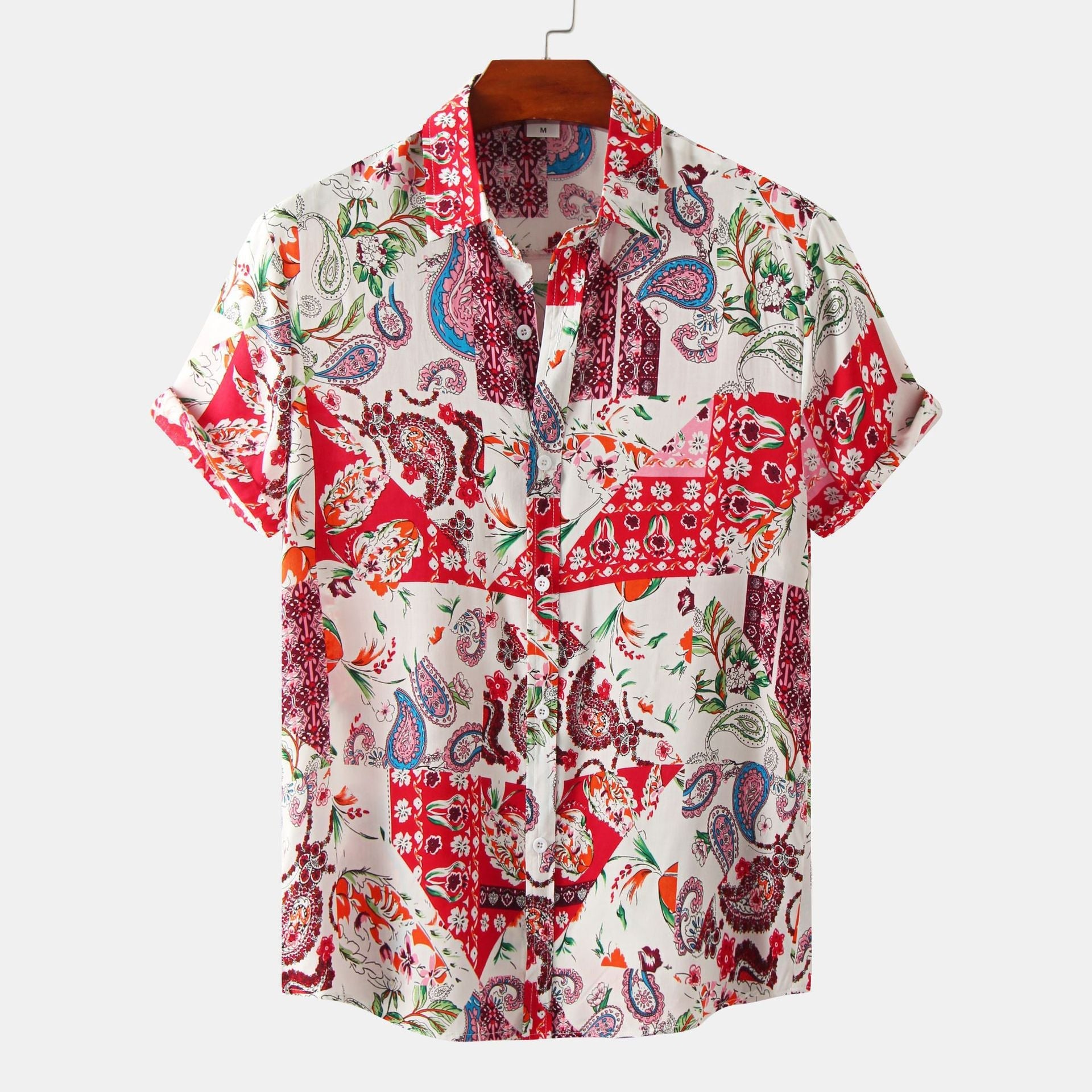 European And American Floral Men's Short-sleeved Shirt - NextthinkShop0CJDS196900604DW0