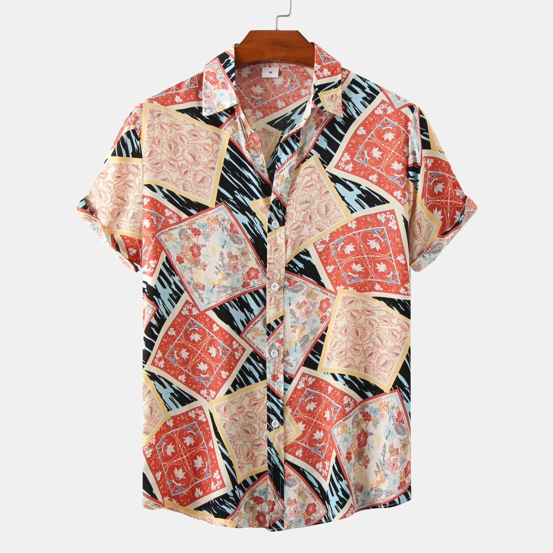 European And American Floral Men's Short-sleeved Shirt - NextthinkShop0CJDS196900669QJ0