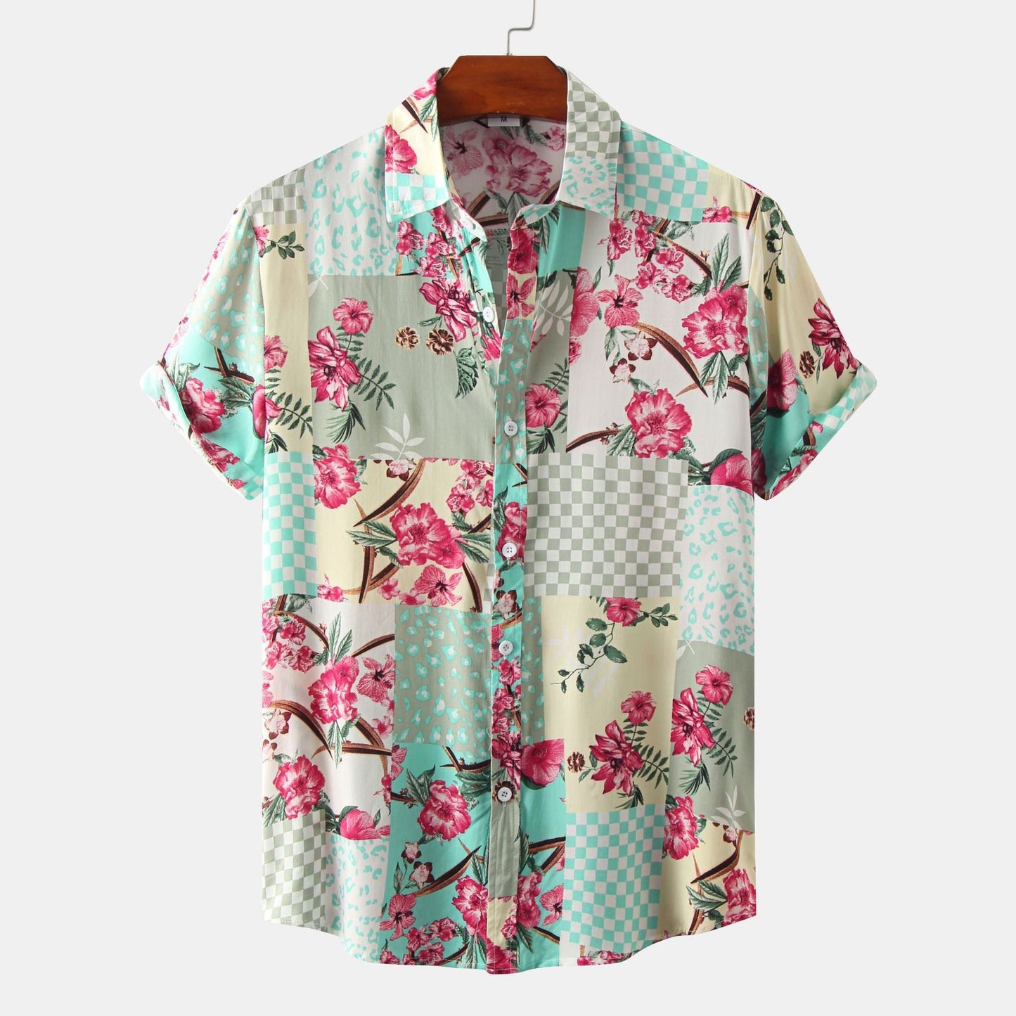 European And American Floral Men's Short-sleeved Shirt - NextthinkShop0CJDS196900679AZ0