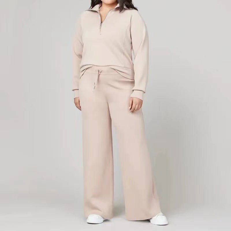 Hooded Sweater Cardigan Loose-fit Tappered Trousers Suit - NextthinkShop