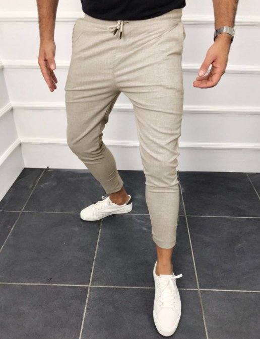 Lace-up casual pants solid color jogging pants - NextthinkShop0CJNSXZHL00119-Khaki-3XL0