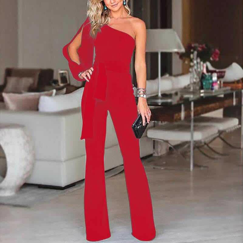 red One Shoulder Jumpsuit – NextthinkShop