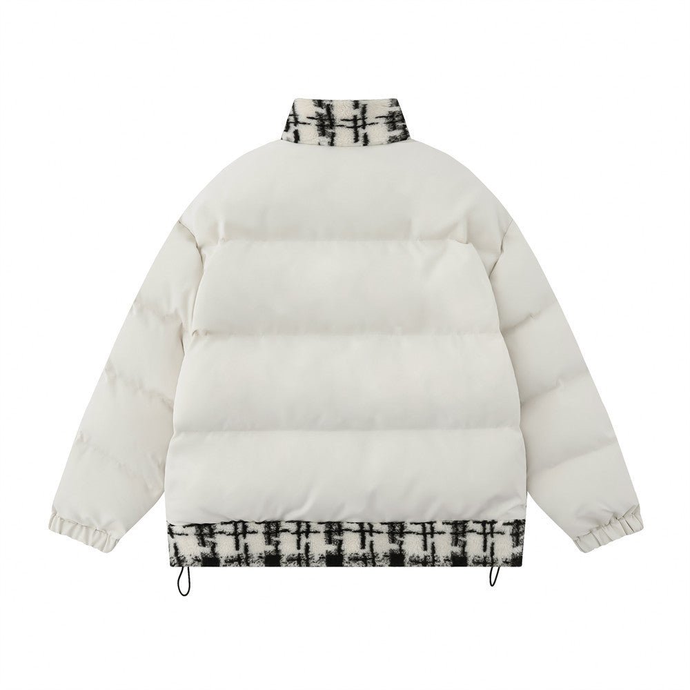 Lambswool Stitching Color-contrast Check Cotton Coat Jacket - NextthinkShopMen's ClothingCJPK196127303CXMen's Clothing