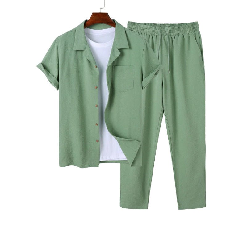 Men's Casual Cotton Linen Shirt Suit - NextthinkShop