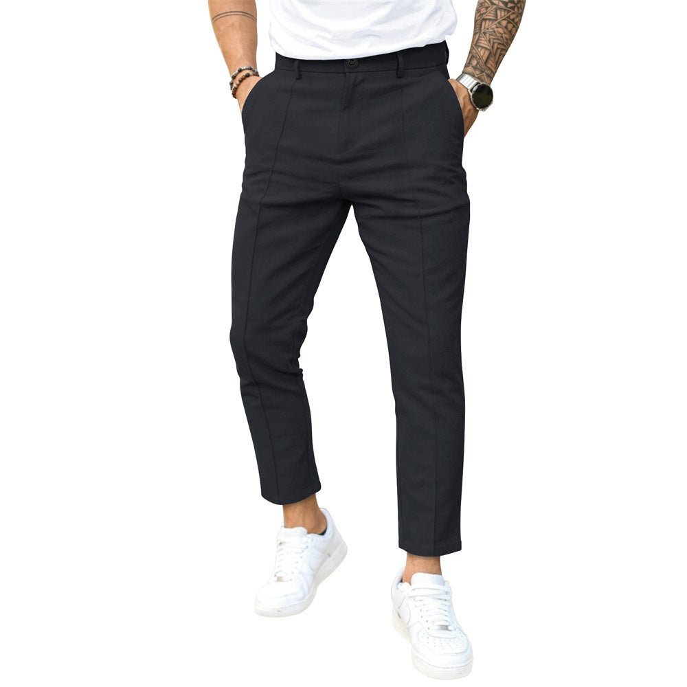 Men's Double Fold Line Solid Color Casual Suit Pants - NextthinkShop0CJXX199182336JQ0