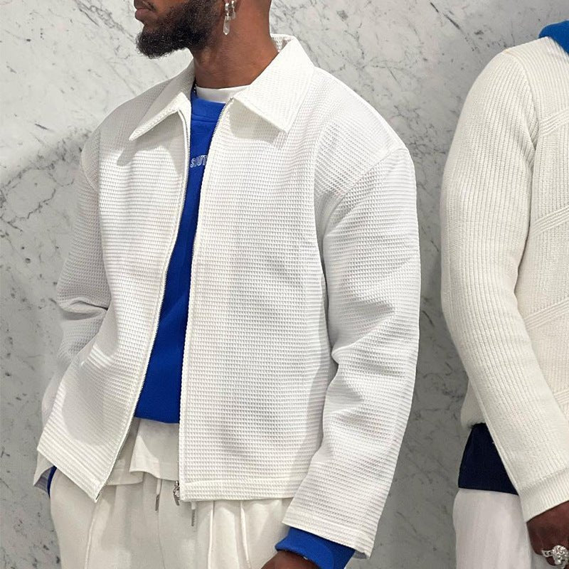Men's Solid Color Fashion Jacket Casual Pants Two-piece Set - NextthinkShop0CJTW193333703CX0