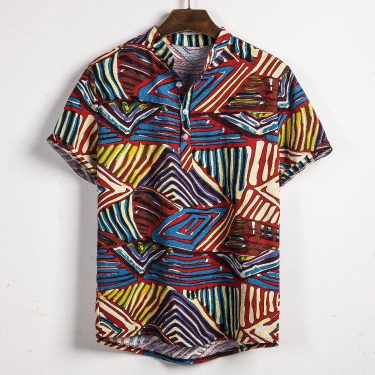 New Short-sleeved Linen Shirt For Men - NextthinkShop